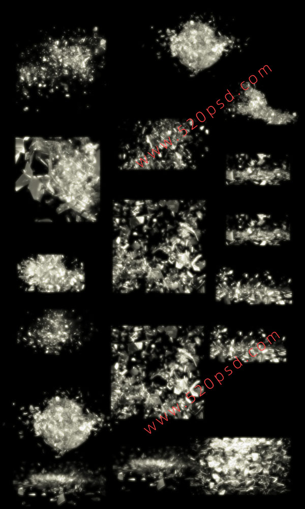 破碎玻璃笔刷-ps透明玻璃碎片玻璃渣子笔刷素材免费下载22