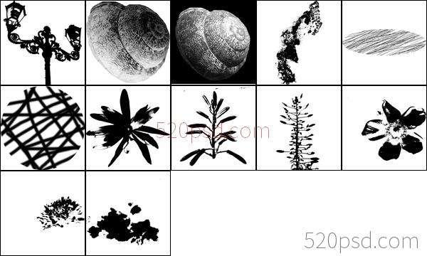 MissYuan_路灯和植物笔刷