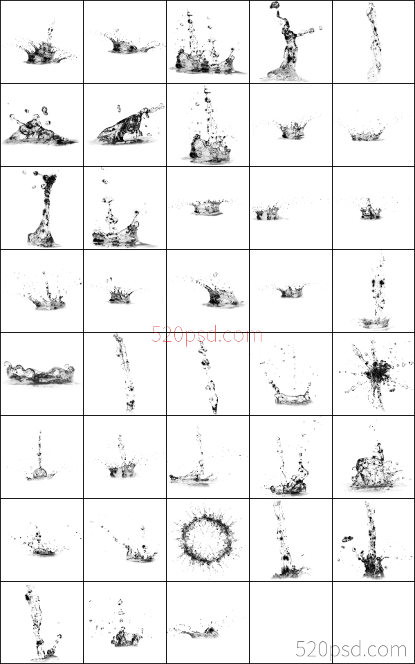 夏季海报中飞溅的水花ps画笔工具变成十字