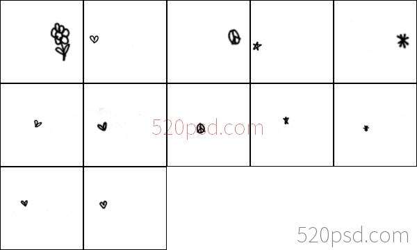 MissYuan_手画心形笔刷