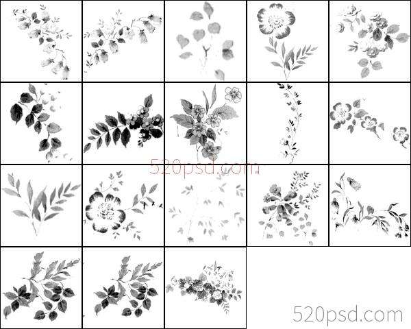 MissYuan_墨水花纹笔刷