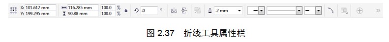折线工具属性栏